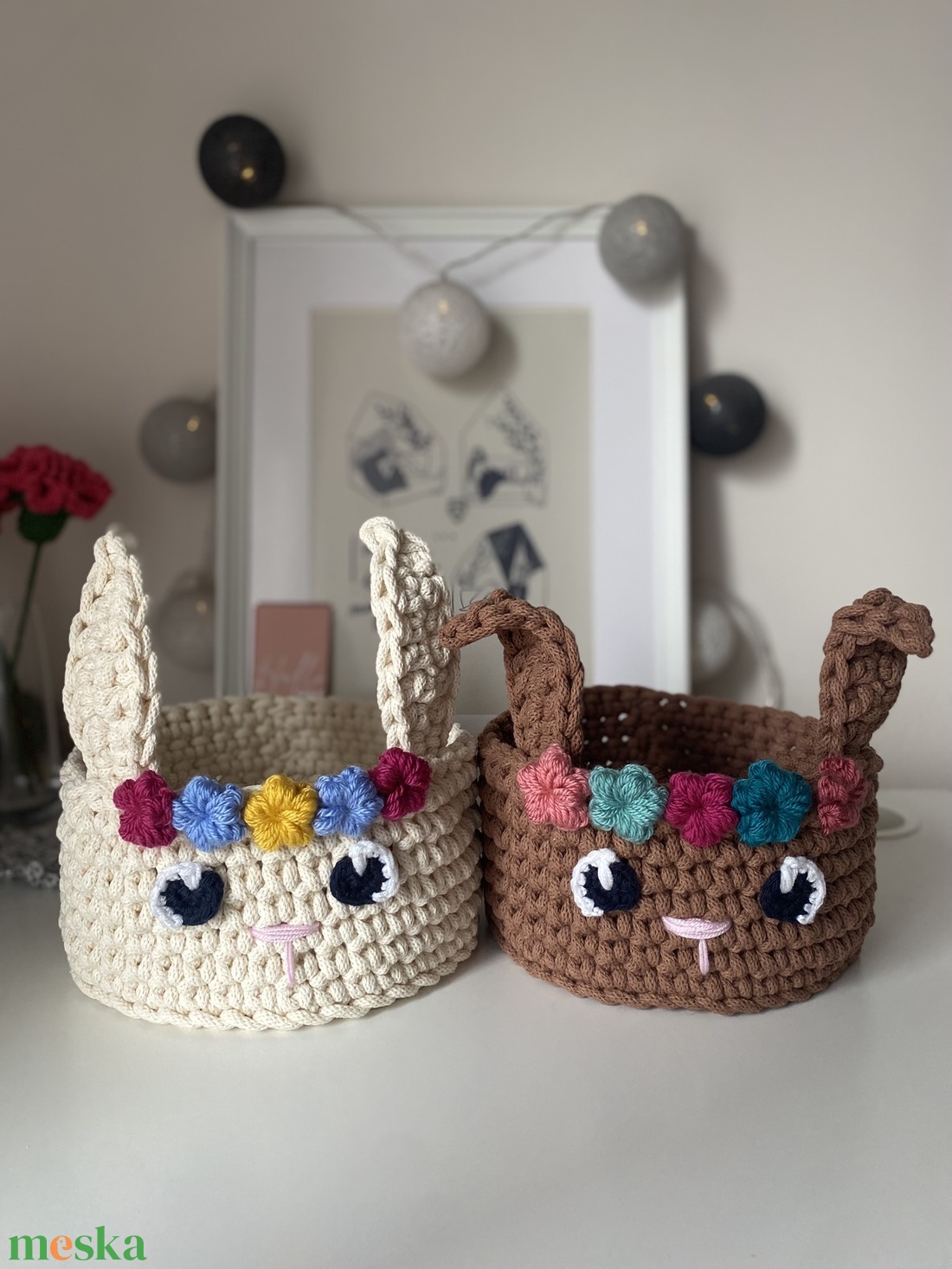 Horgolt nyuszis tároló (19 cm) - otthon & életmód - babaszoba, gyerekszoba - játéktároló - Meska.hu Horgolt nyuszis tároló (19 cm) - otthon & életmód - babaszoba, gyerekszoba - játéktároló - Meska.hu