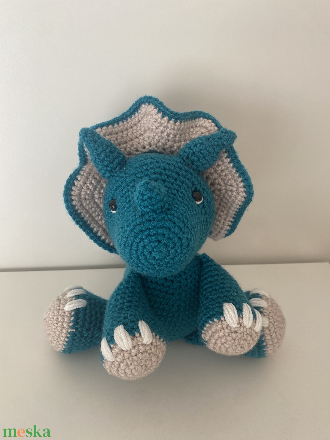 Horgolt Triceratops Amigurumi - játék & sport - plüssállat & játékfigura - plüss dínók - Meska.hu