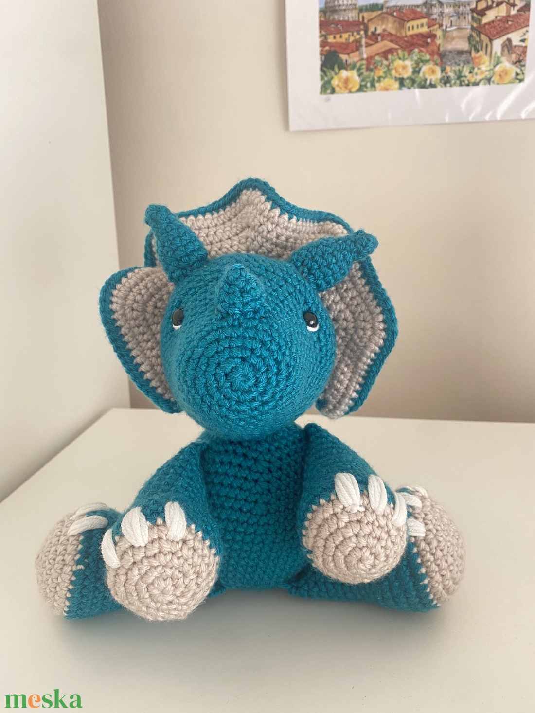Horgolt Triceratops Amigurumi - játék & sport - plüssállat & játékfigura - plüss dínók - Meska.hu