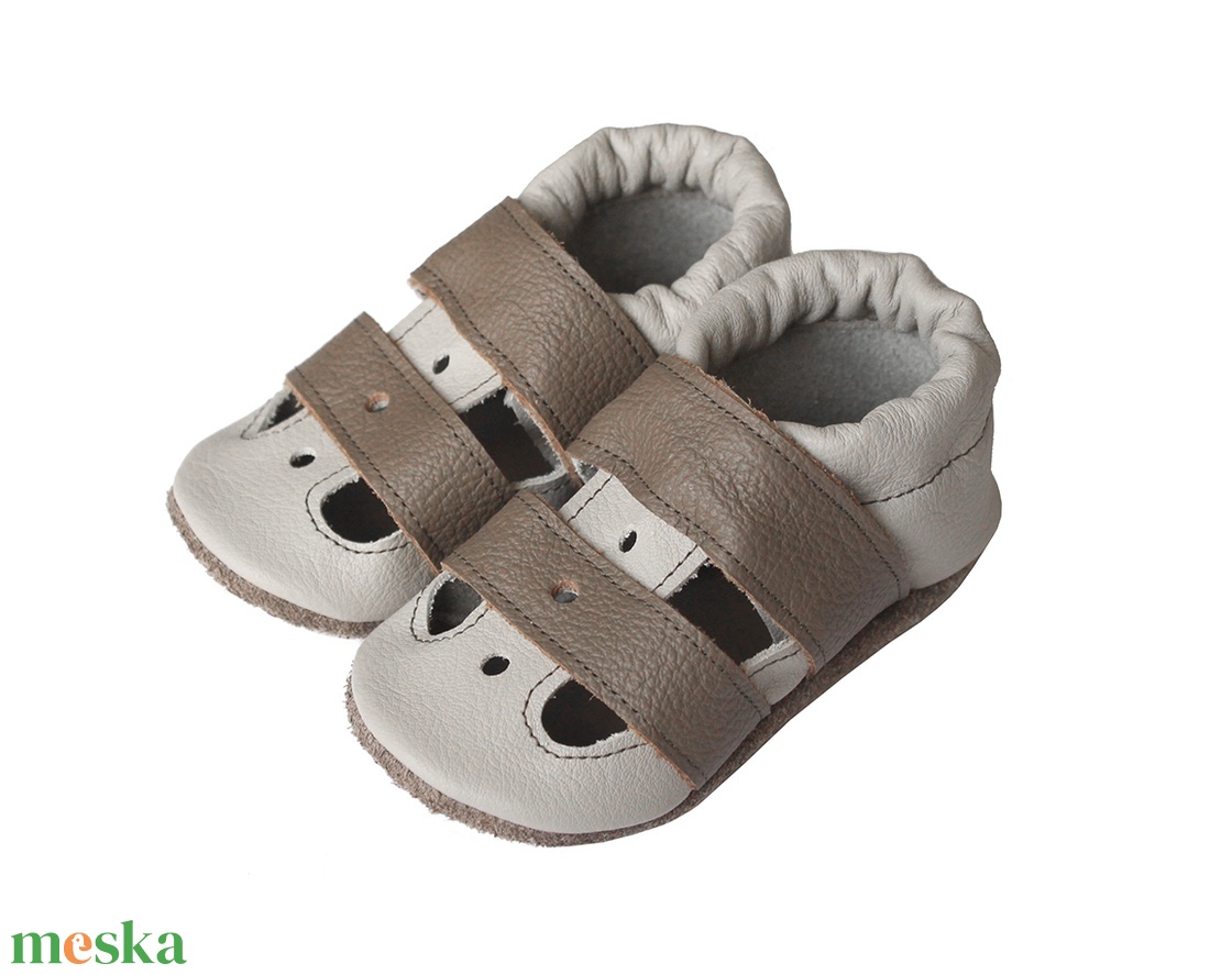 Hopphopp puhatalpú szandál - Szürke/Barna - ruha & divat - cipő & papucs - cipő, szandál - Meska.hu