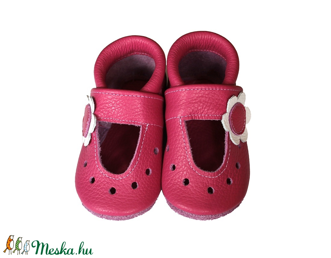 Hopphopp puhatalpú cipő - Virágos szandál/pink - ruha & divat - babaruha & gyerekruha - babacipő - Meska.hu