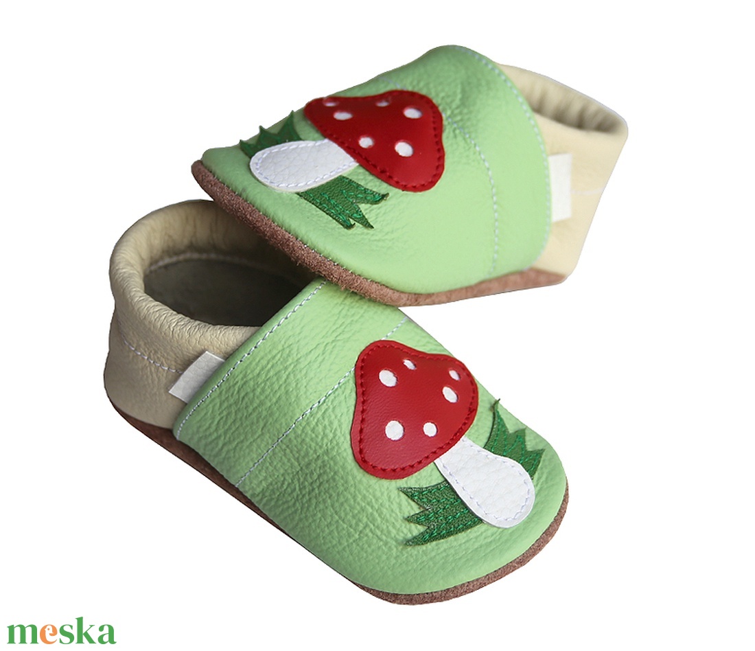 Hopphopp puhatalpú cipő - Gombás/zöld - ruha & divat - cipő & papucs - cipő, szandál - Meska.hu
