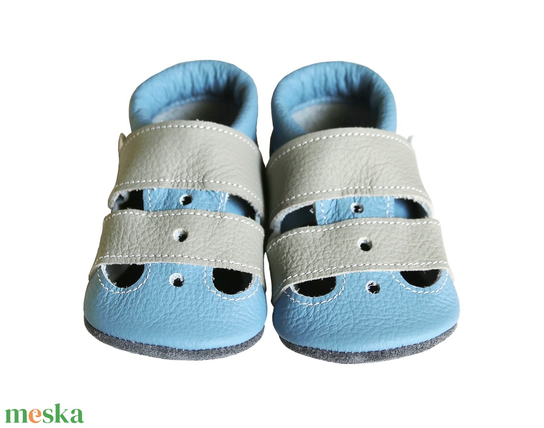 Hopphopp puhatalpú szandál - Világoskék - Világosszürke - ruha & divat - cipő & papucs - cipő, szandál - Meska.hu