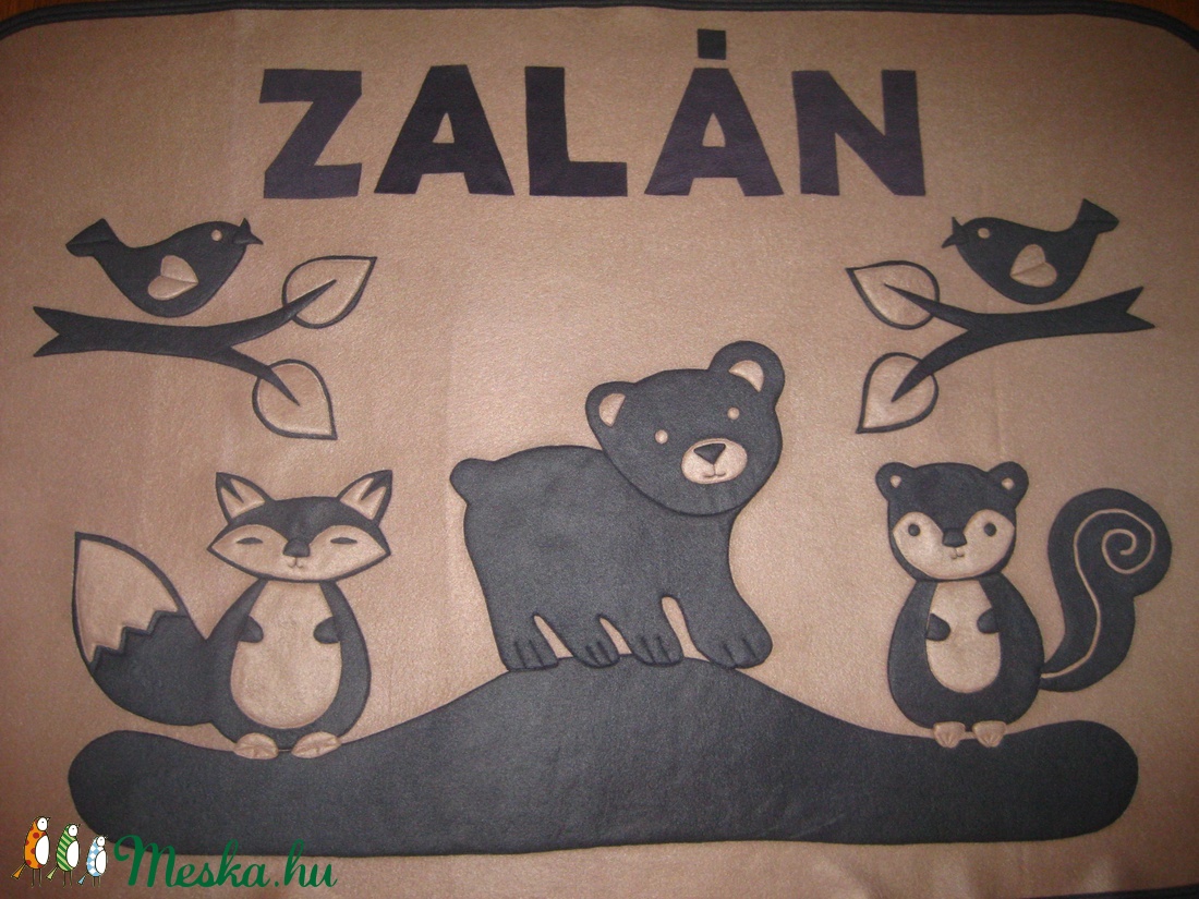 erdei állatos takaró - névre szólóan - - Meska.hu erdei állatos takaró - névre szólóan - - Meska.hu
