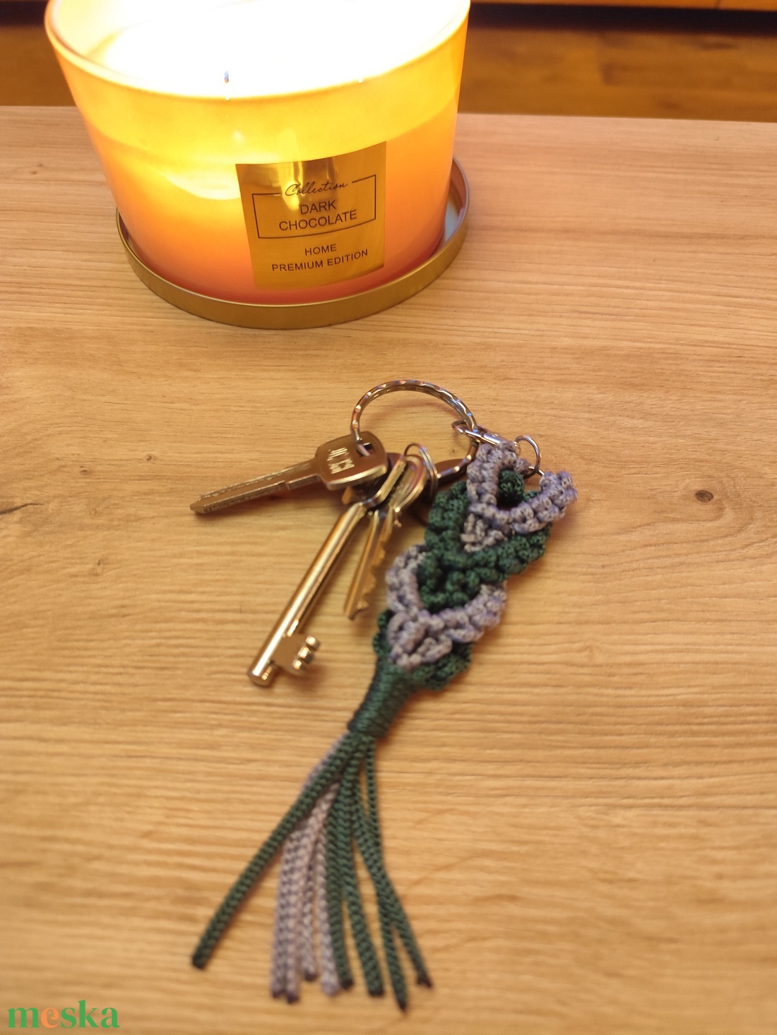 Fonott makramé kulcstartó - táska & tok - kulcstartó & táskadísz - kulcstartó - Meska.hu