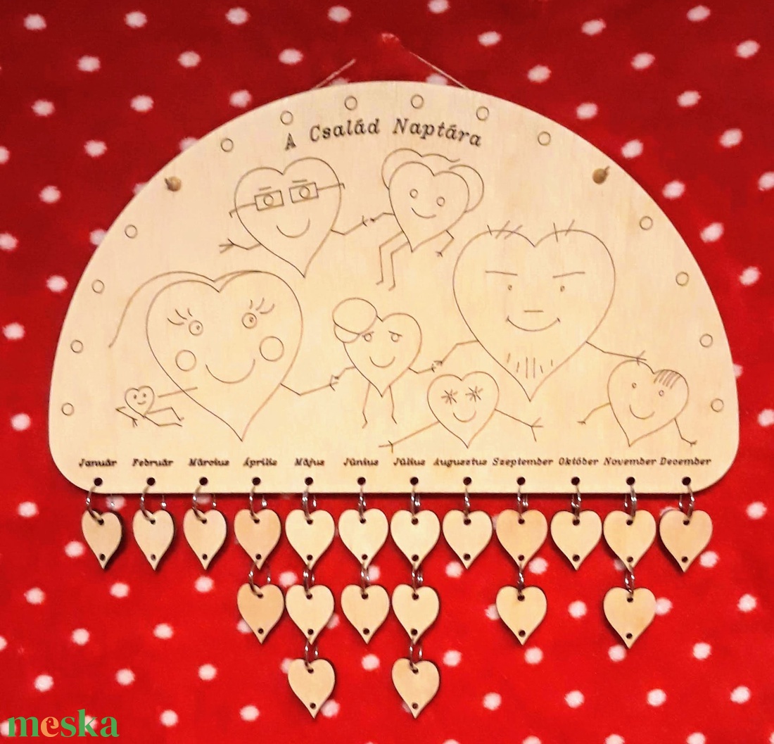 Csupaszív, vidám családi naptár - otthon & életmód - dekoráció - kép & falikép - táblakép - Meska.hu