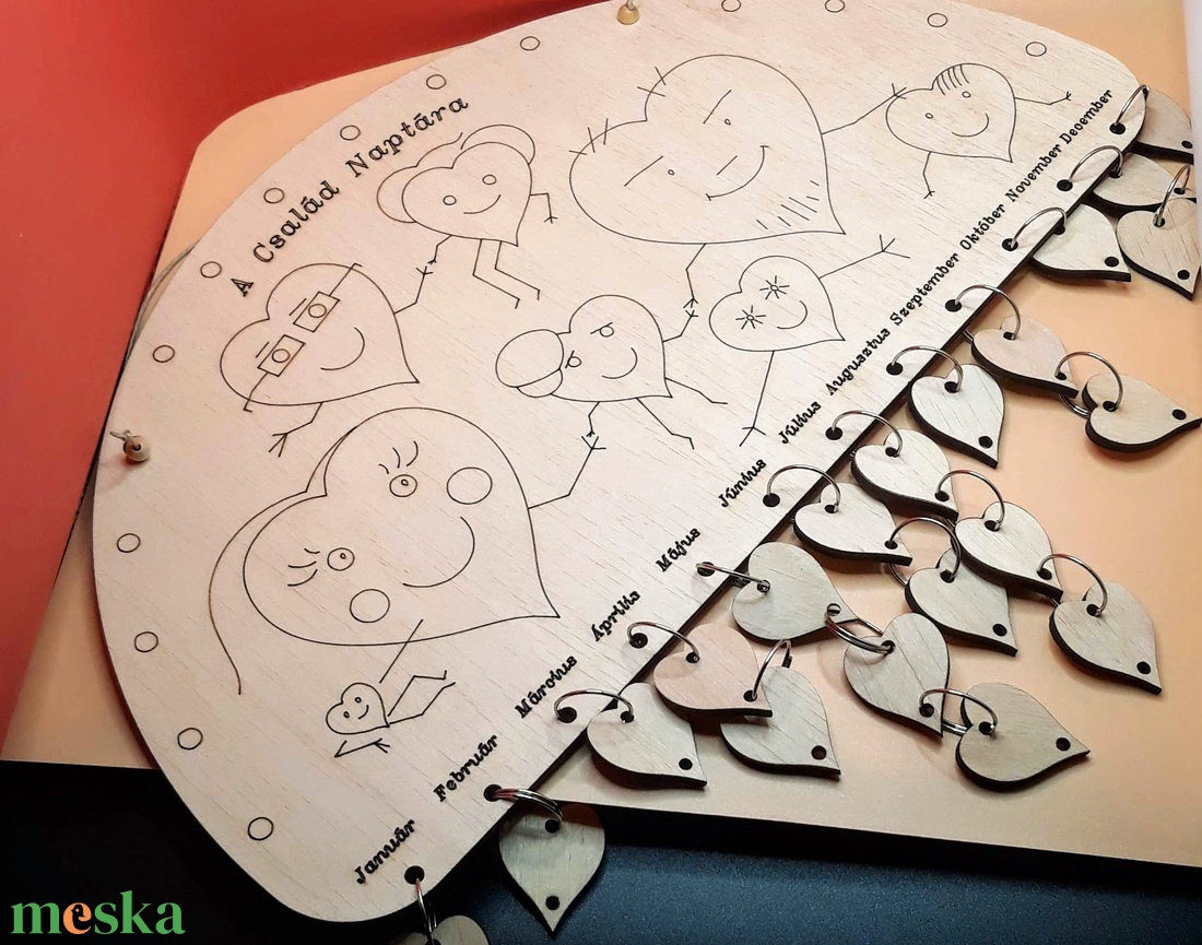 Csupaszív, vidám családi naptár - otthon & életmód - dekoráció - kép & falikép - táblakép - Meska.hu