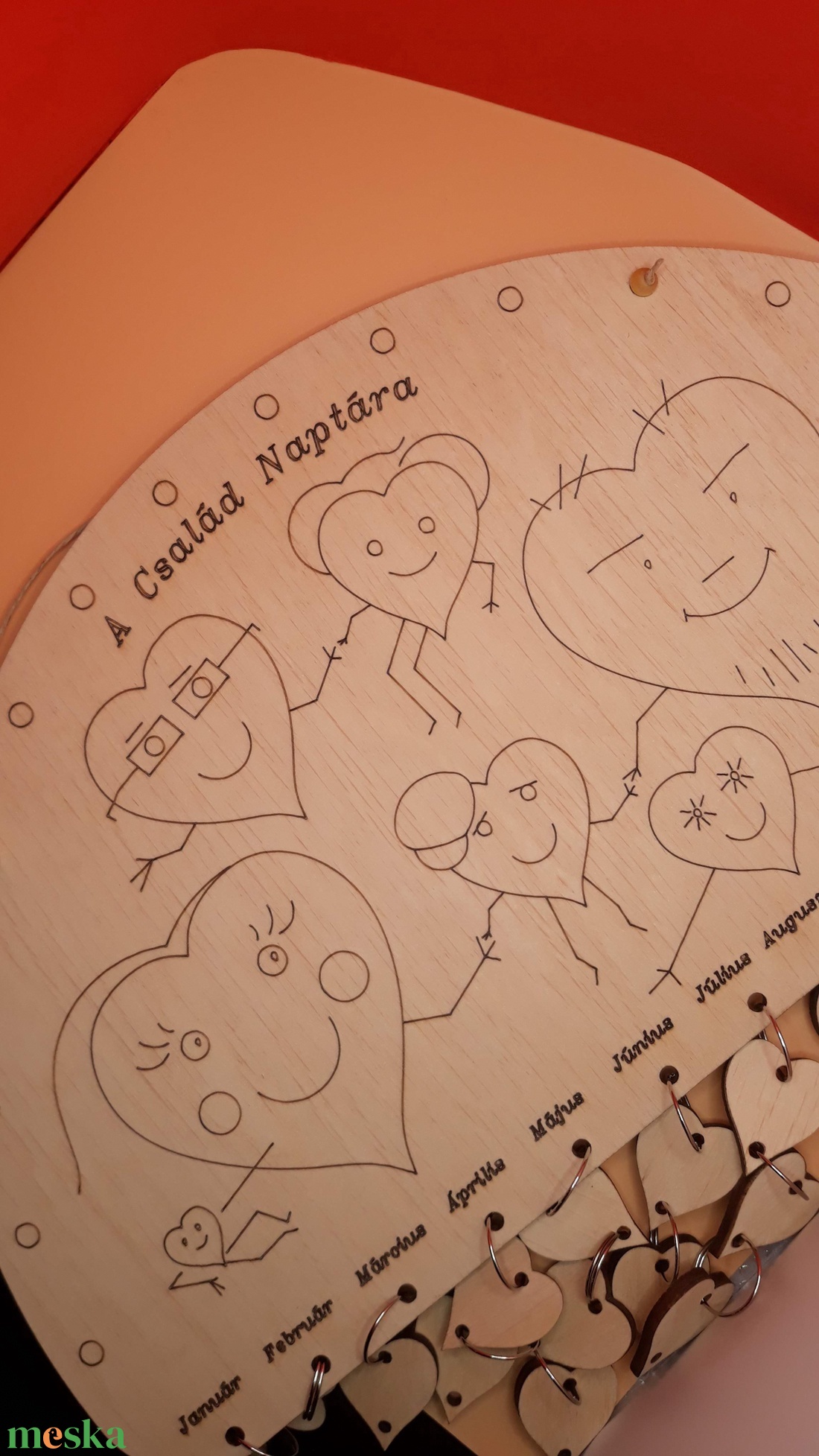 Csupaszív, vidám családi naptár - otthon & életmód - dekoráció - kép & falikép - táblakép - Meska.hu
