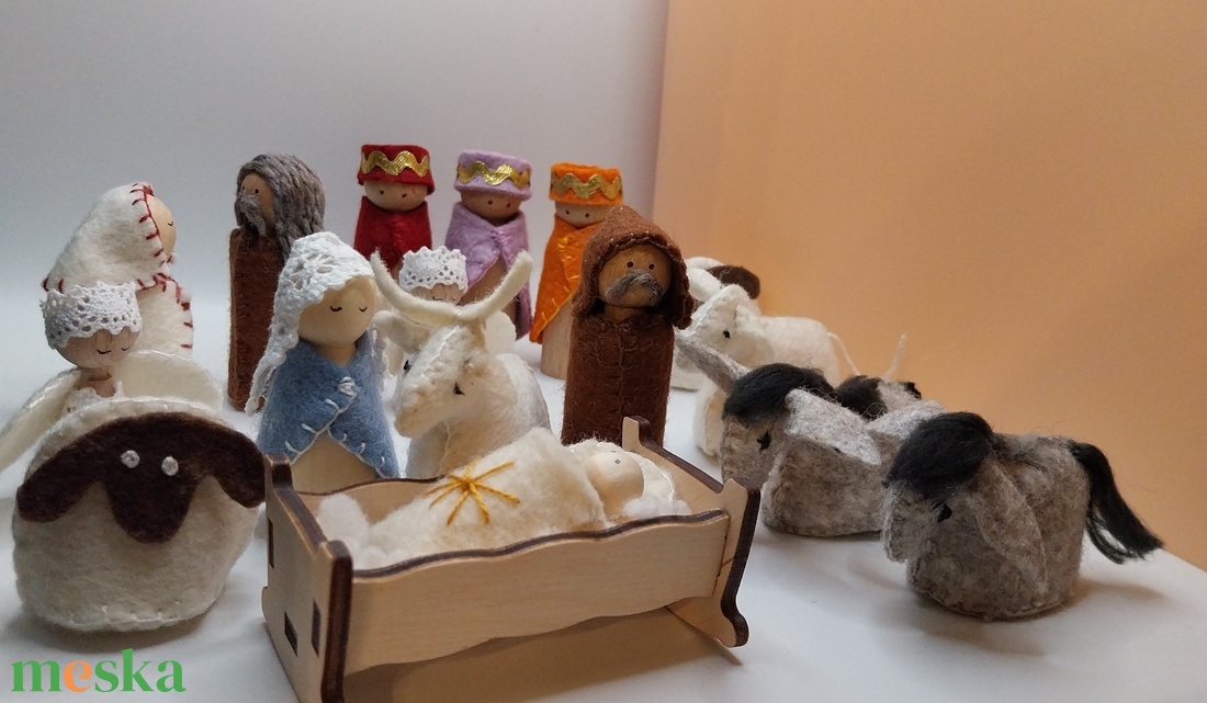 Betlehemi figurák - adventi dekoráció és játék - karácsony - karácsonyi lakásdekoráció - karácsonyi manók, figurák - Meska.hu