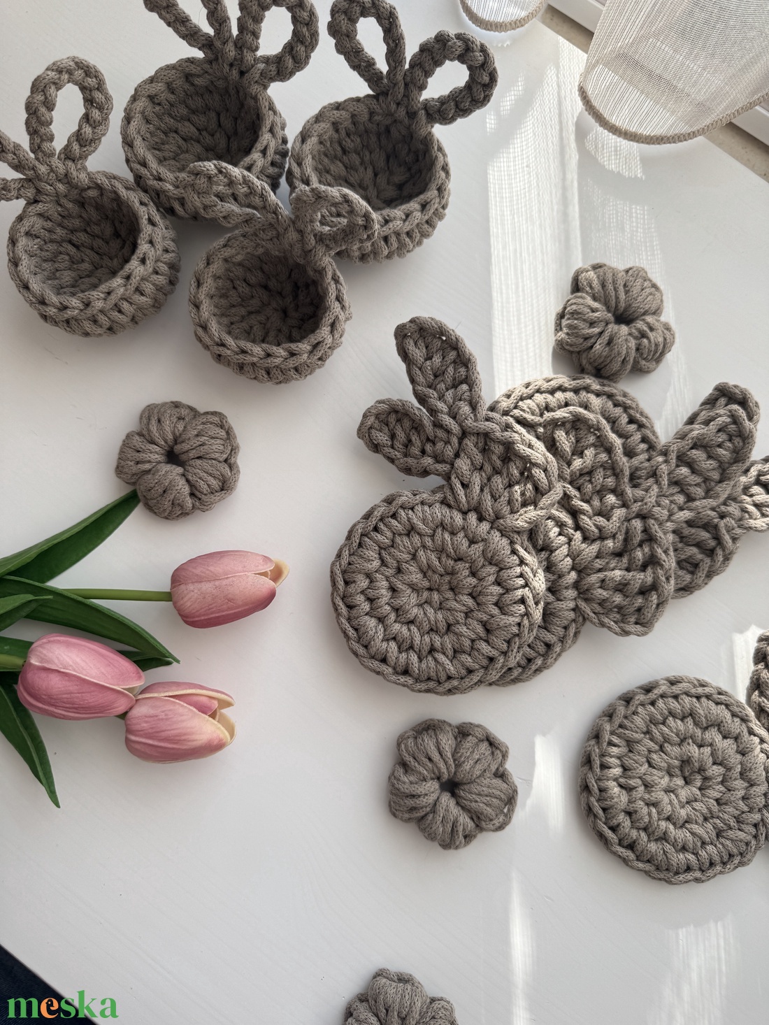 Húsvéti horgolt kollekció - ünnepi díszek, dekorációk - húsvéti díszek és dekorációk - húsvéti asztaldíszek - Meska.hu