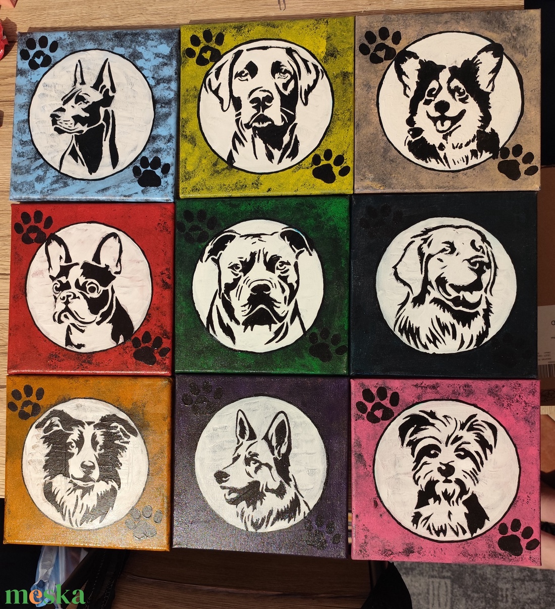 Festmény kutyás  - művészet - festmény - akril - Meska.hu