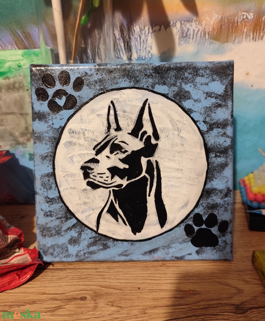 Festmény kutyás  - művészet - festmény - akril - Meska.hu