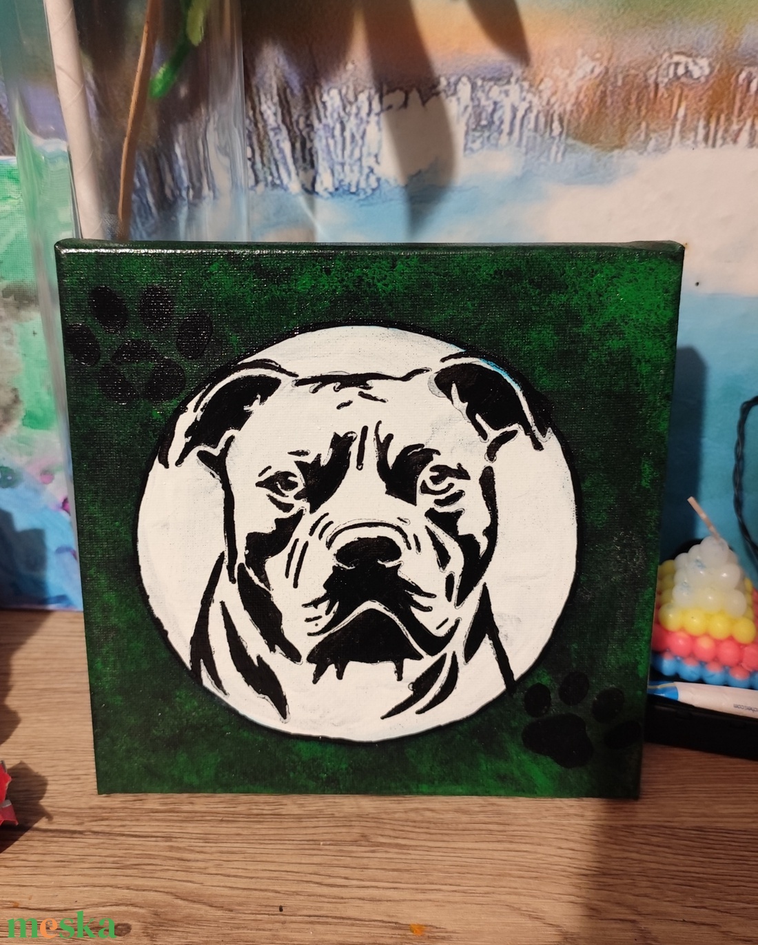 Festmény kutyás  - művészet - festmény - akril - Meska.hu