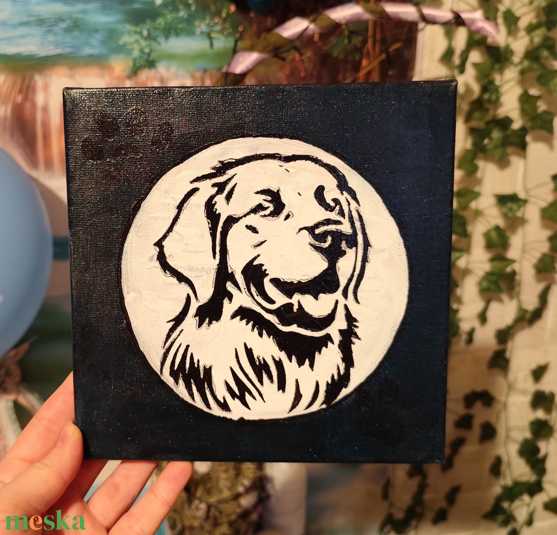 Festmény kutyás  - művészet - festmény - akril - Meska.hu