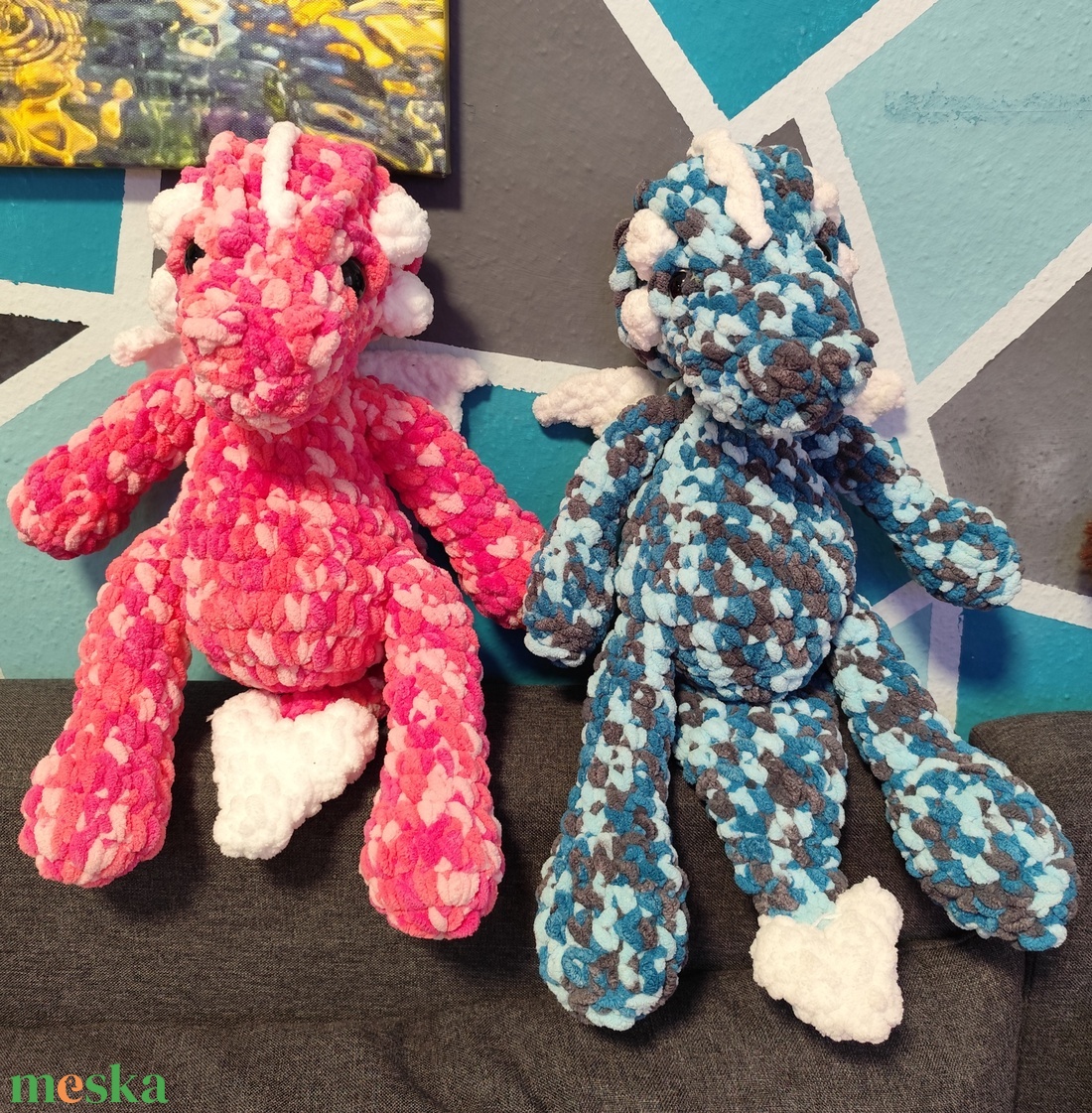 Horgolt Sárkány  - játék & sport - plüssállat & játékfigura - plüss sárkány - Meska.hu