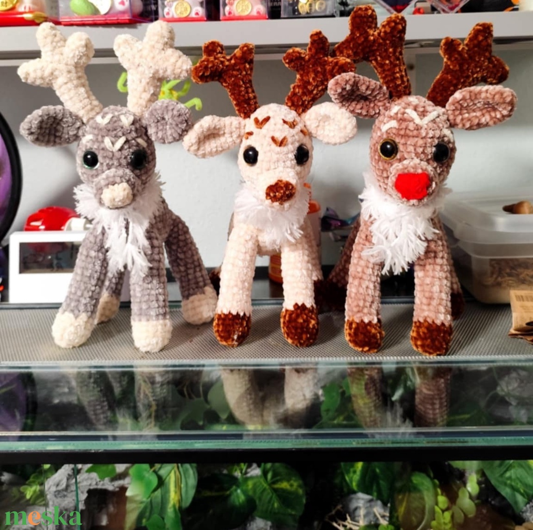 Horgolt rénszarvasok  - játék & sport - plüssállat & játékfigura - más figura - Meska.hu
