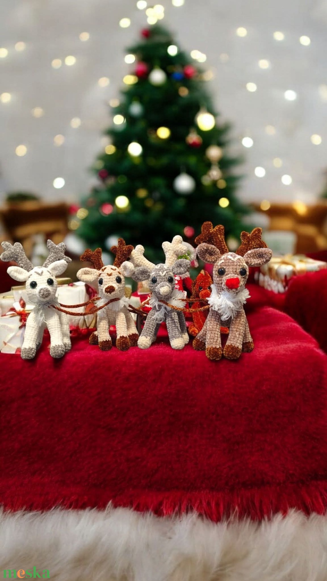 Horgolt rénszarvasok  - játék & sport - plüssállat & játékfigura - más figura - Meska.hu