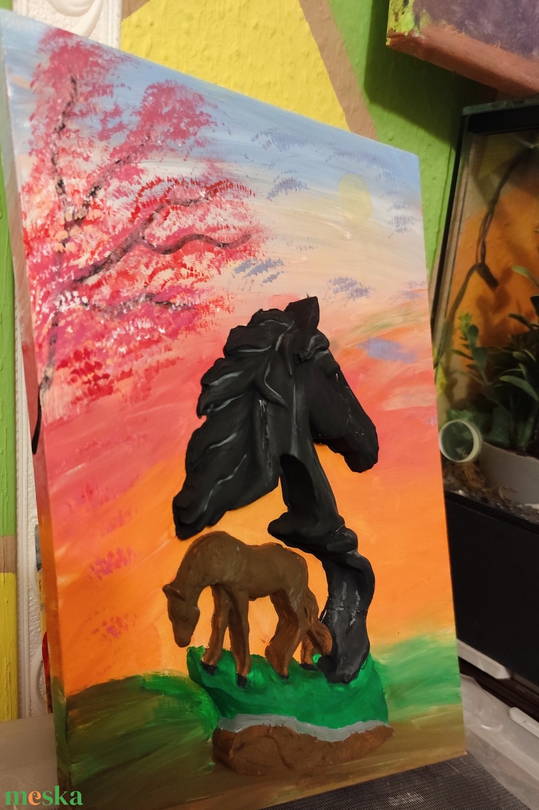 Lovas festmény  - művészet - festmény - akril - Meska.hu
