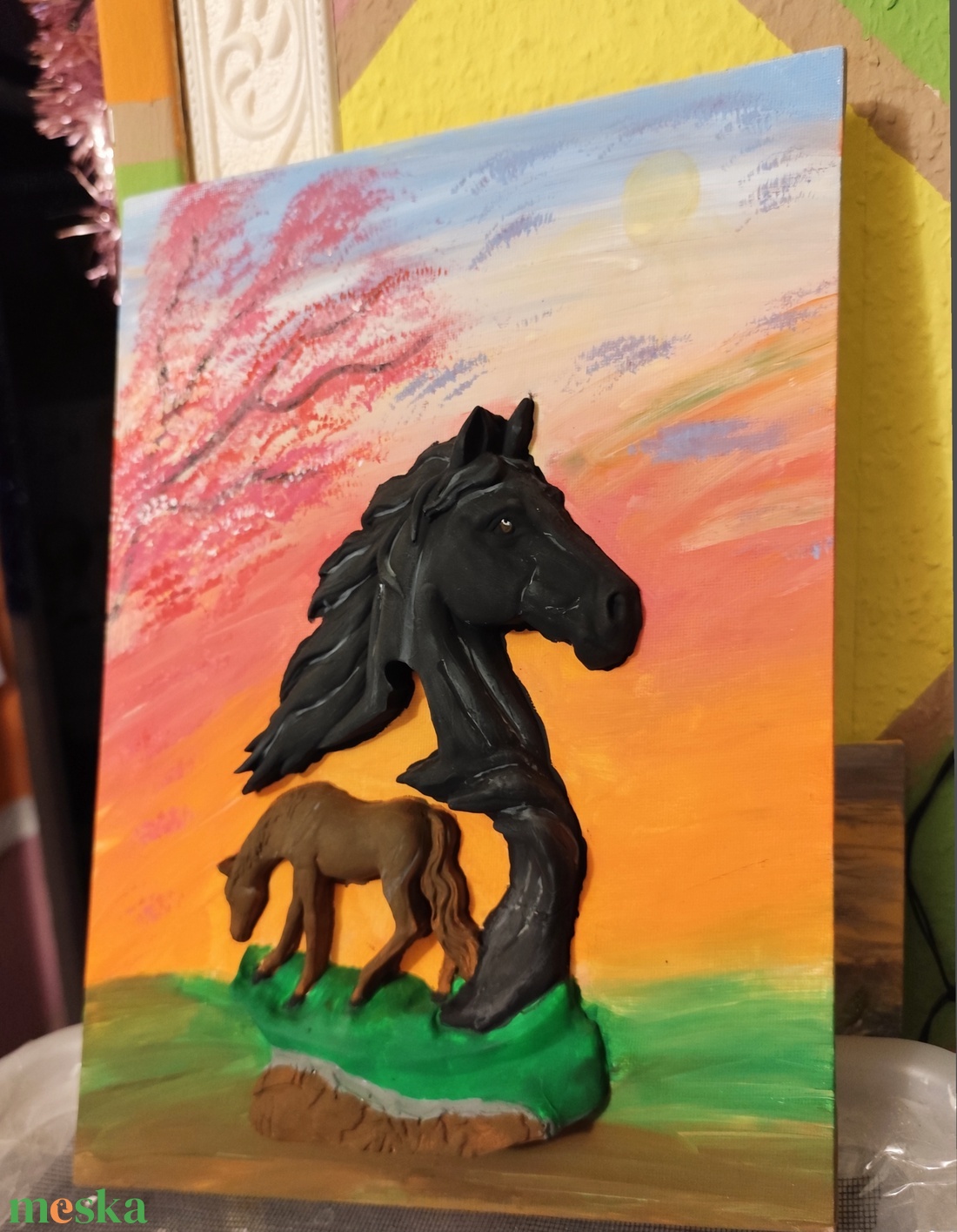 Lovas festmény  - művészet - festmény - akril - Meska.hu
