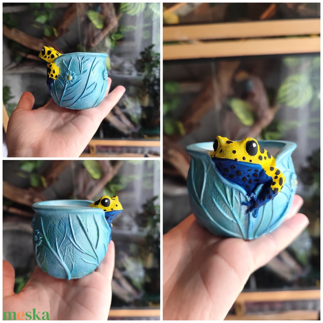 Béka virágtartó - otthon & életmód - virágdekoráció - virágtartó - függő virágtartó - Meska.hu