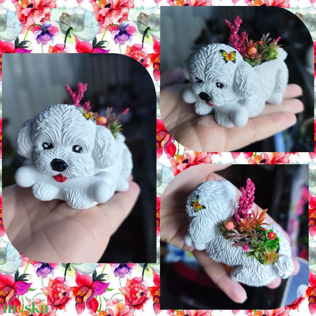 Kutyás virágtartó - otthon & életmód - virágdekoráció - virágtartó - függő virágtartó - Meska.hu