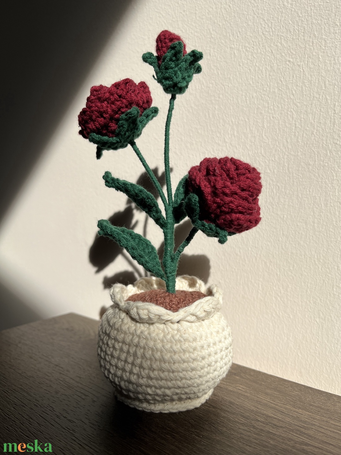 Cserepes rózsa - otthon & életmód - virágdekoráció - virágdíszek - virágdísz kaspóban - Meska.hu