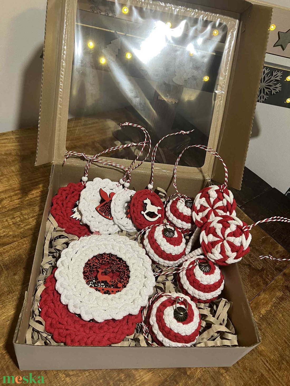 Nyalókás karácsonyi szett - karácsony - karácsonyi lakásdekoráció - karácsonyi lakásdíszek - Meska.hu