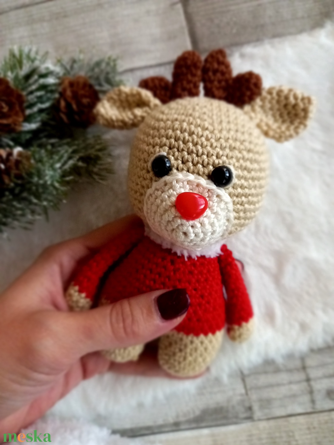 Horgolt mini rénszarvas - karácsony - karácsonyi lakásdekoráció - karácsonyi manók, figurák - Meska.hu Horgolt mini rénszarvas - karácsony - karácsonyi lakásdekoráció - karácsonyi manók, figurák - Meska.hu