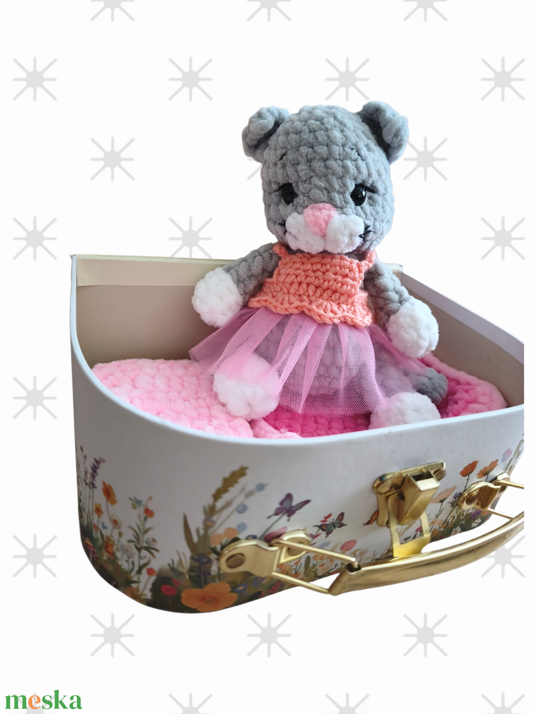 Horgolt cica - játék & sport - plüssállat & játékfigura - cica - Meska.hu