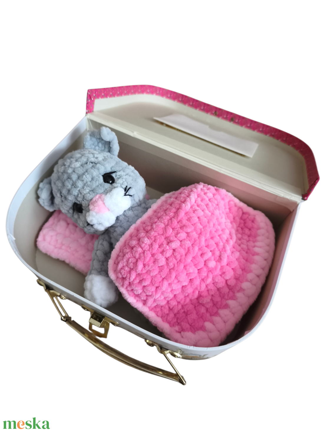 Horgolt cica - játék & sport - plüssállat & játékfigura - cica - Meska.hu