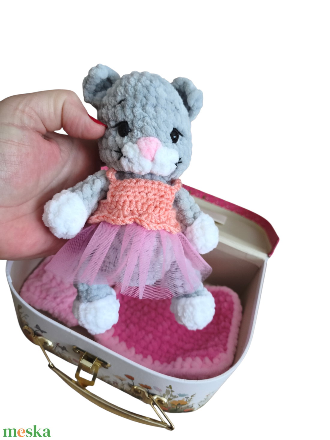 Horgolt cica - játék & sport - plüssállat & játékfigura - cica - Meska.hu