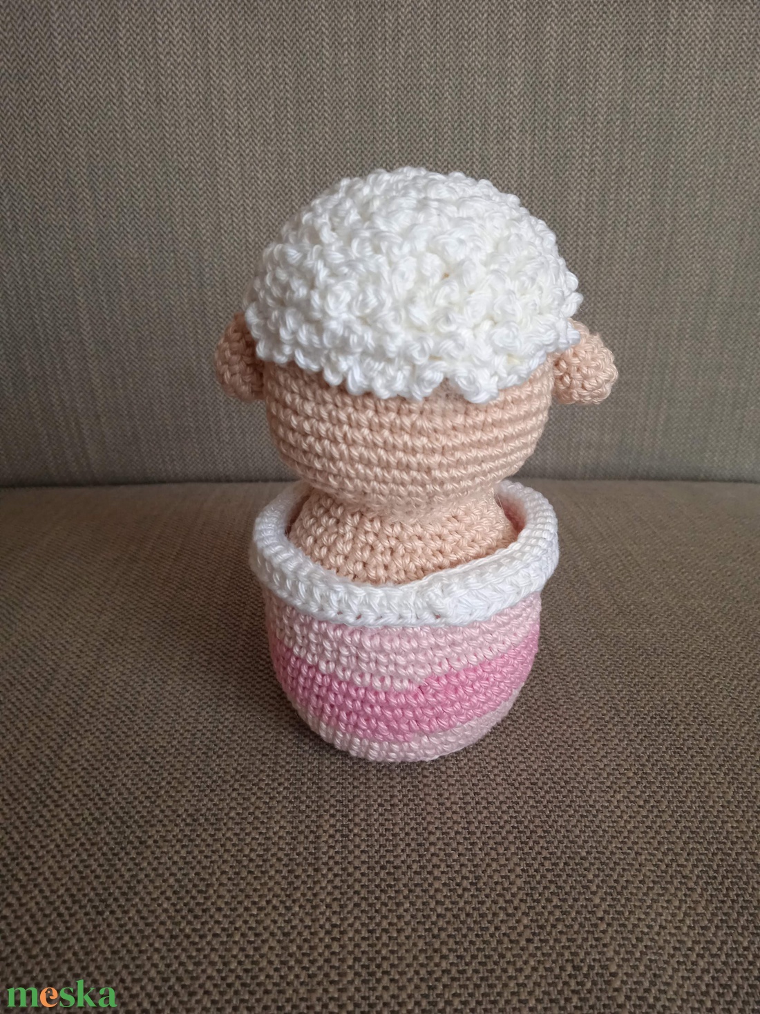 Bárány rózsaszín kaspóban - otthon & életmód - dekoráció - asztal és polc dekoráció - asztaldísz - Meska.hu