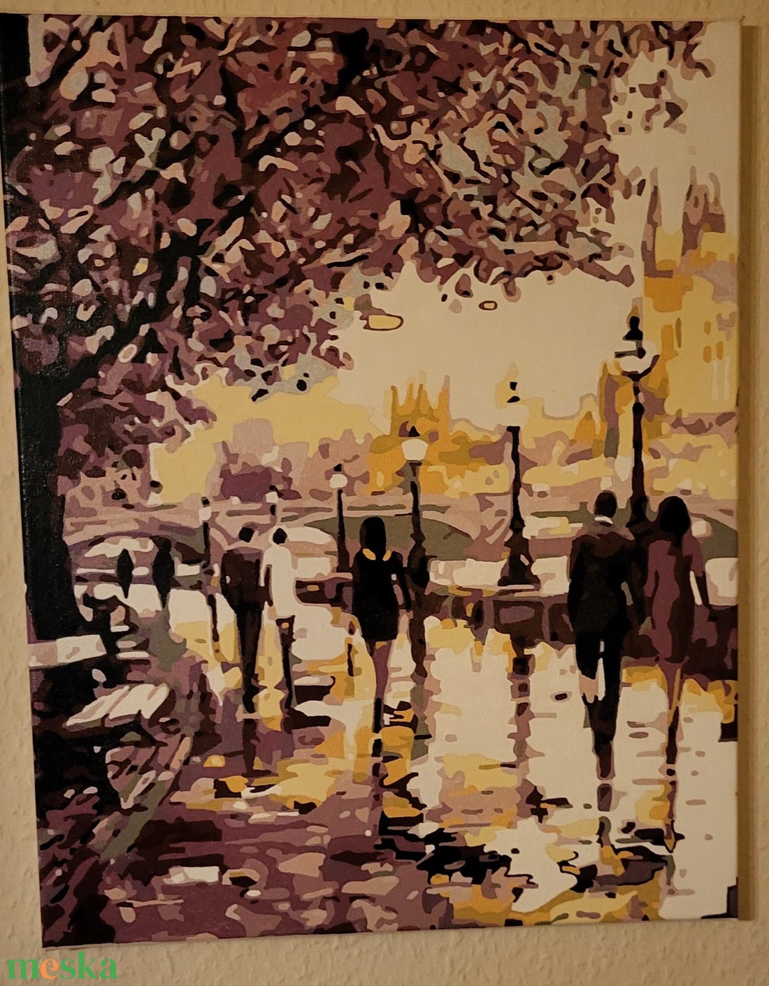 Séta Párizsban  - művészet - festmény - akril - Meska.hu