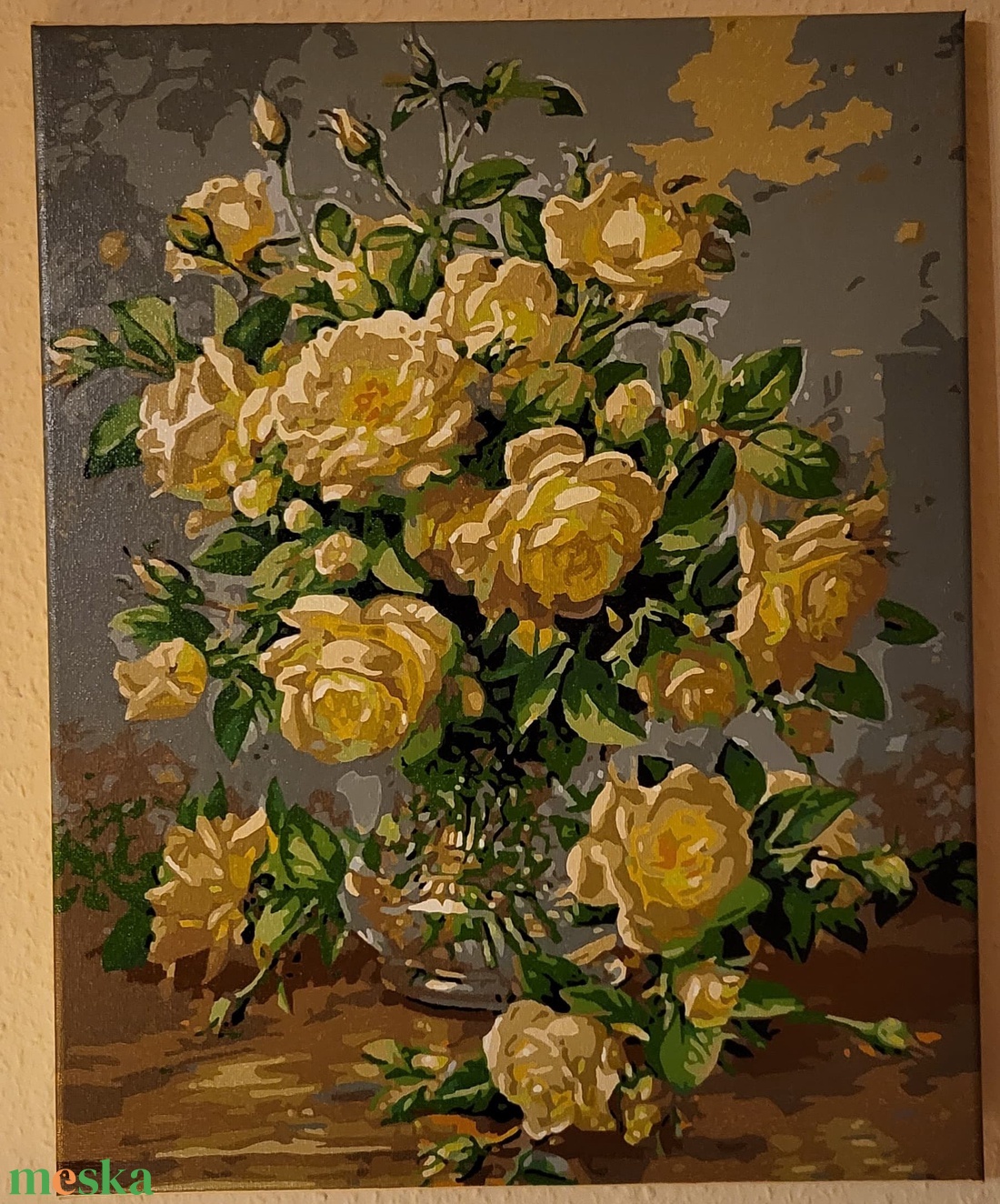 Rózsacsokor - művészet - festmény - akril - Meska.hu