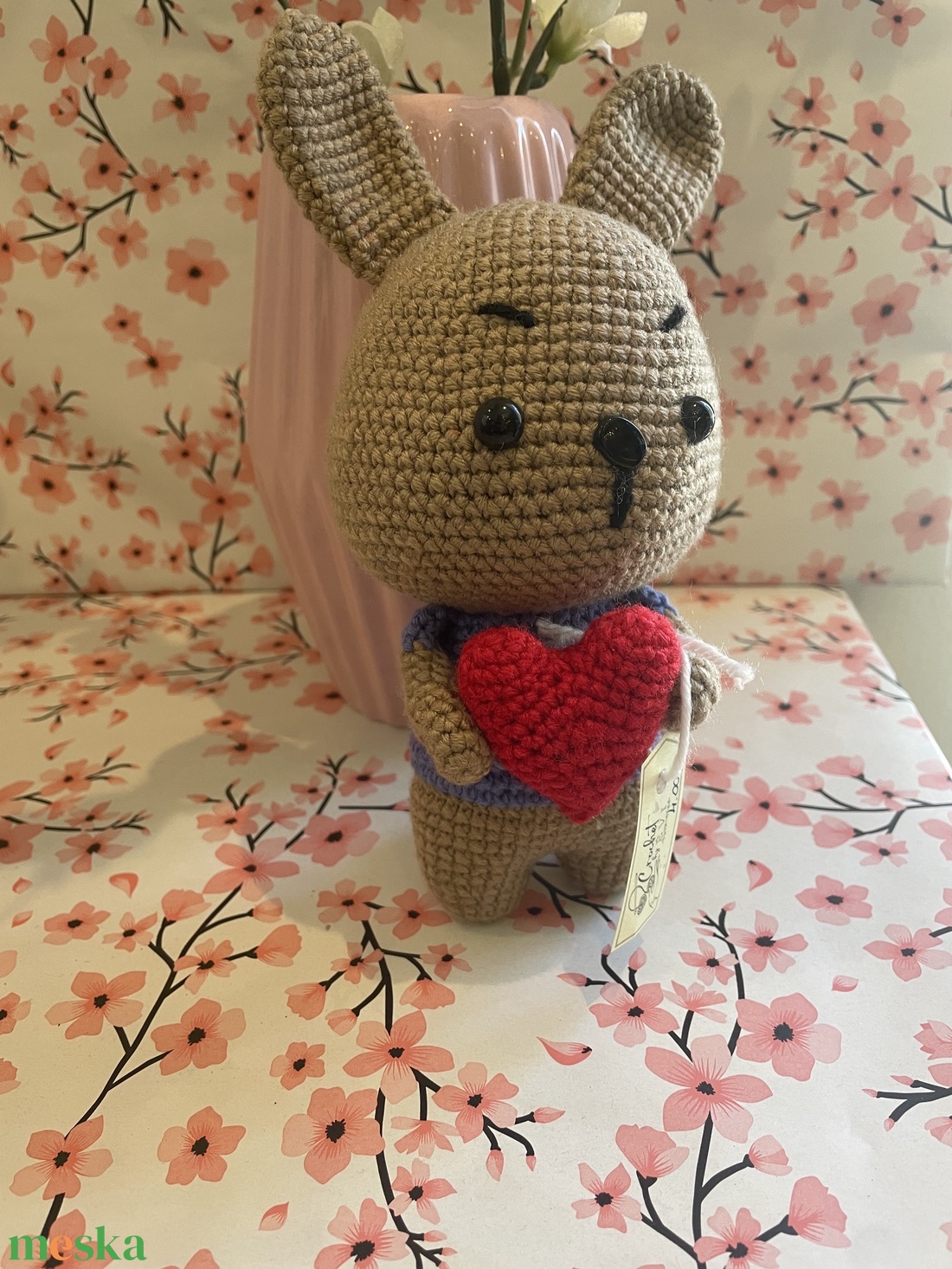 Nyuszi szívvel - játék & sport - plüssállat & játékfigura - nyuszi - Meska.hu