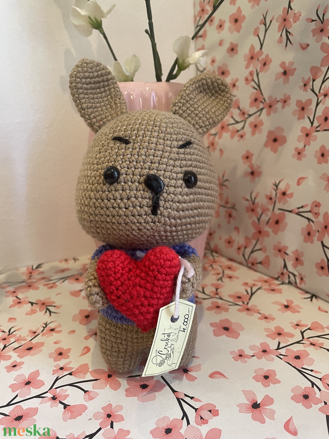 Nyuszi szívvel - játék & sport - plüssállat & játékfigura - nyuszi - Meska.hu