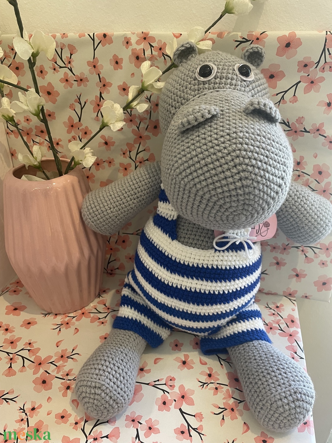 Csíkos nadrágos víziló  - játék & sport - plüssállat & játékfigura - más figura - Meska.hu