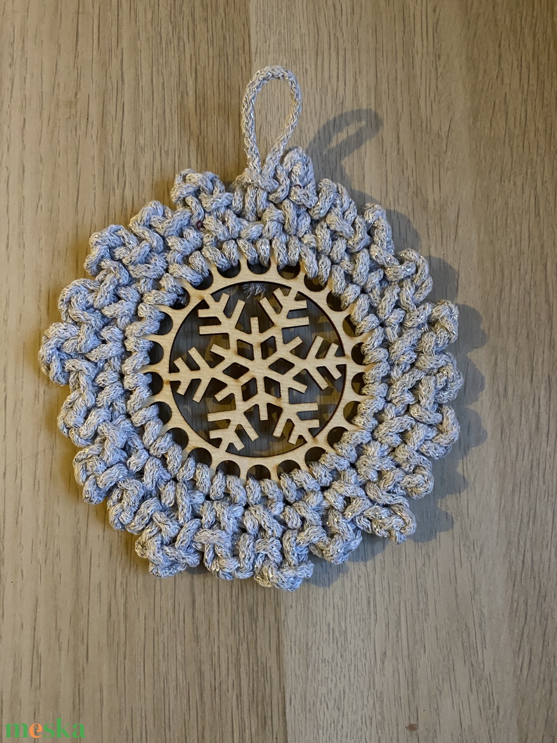 Karácsonyi horgolt ajtódísz - karácsony - karácsonyi lakásdekoráció - karácsonyi lakásdíszek - Meska.hu