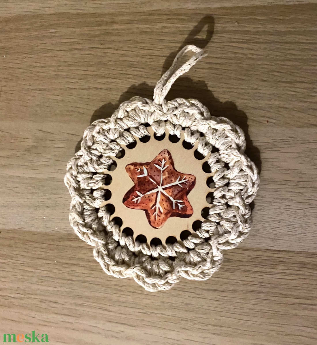 Karácsonyi horgolt ajtódísz - karácsony - karácsonyi lakásdekoráció - karácsonyi lakásdíszek - Meska.hu