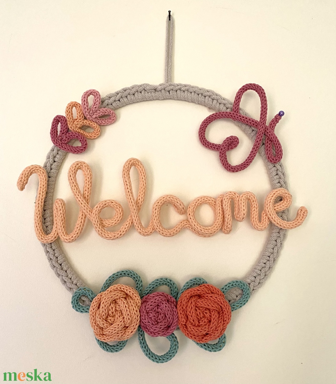 Falidísz welcome felirattal - otthon & életmód - dekoráció - ajtó- és ablak dekoráció - ajtódísz & kopogtató - Meska.hu