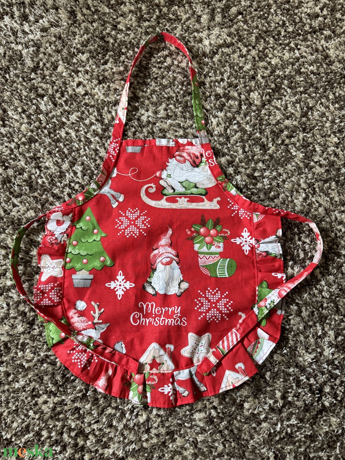 Karácsonyi kötény szett (anya/apa-lánya/fia vagy testvér szettek) - otthon & életmód - konyhafelszerelés, tálalás - konyhai textil - kötény - Meska.hu