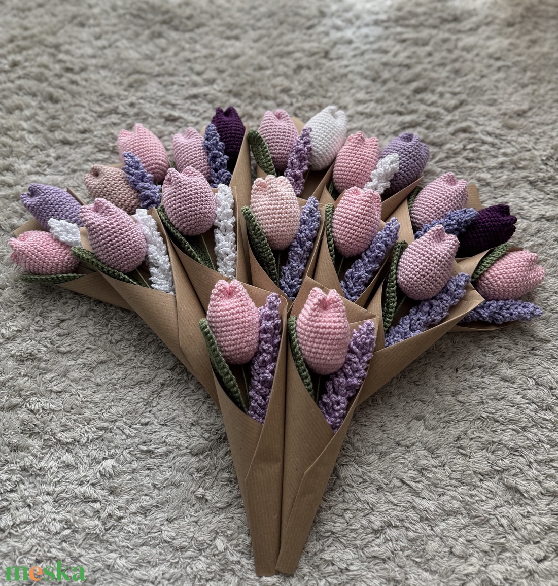 Nőnapi horgolt tulipán levendulával - otthon & életmód - dekoráció - Meska.hu