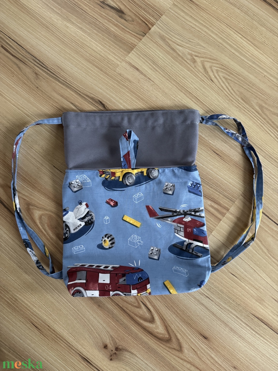 Rendőr-tűzoltó mintás ovis zsák és tornazsák szettben - játék & sport - ovis felszerelés - ovis szett - Meska.hu