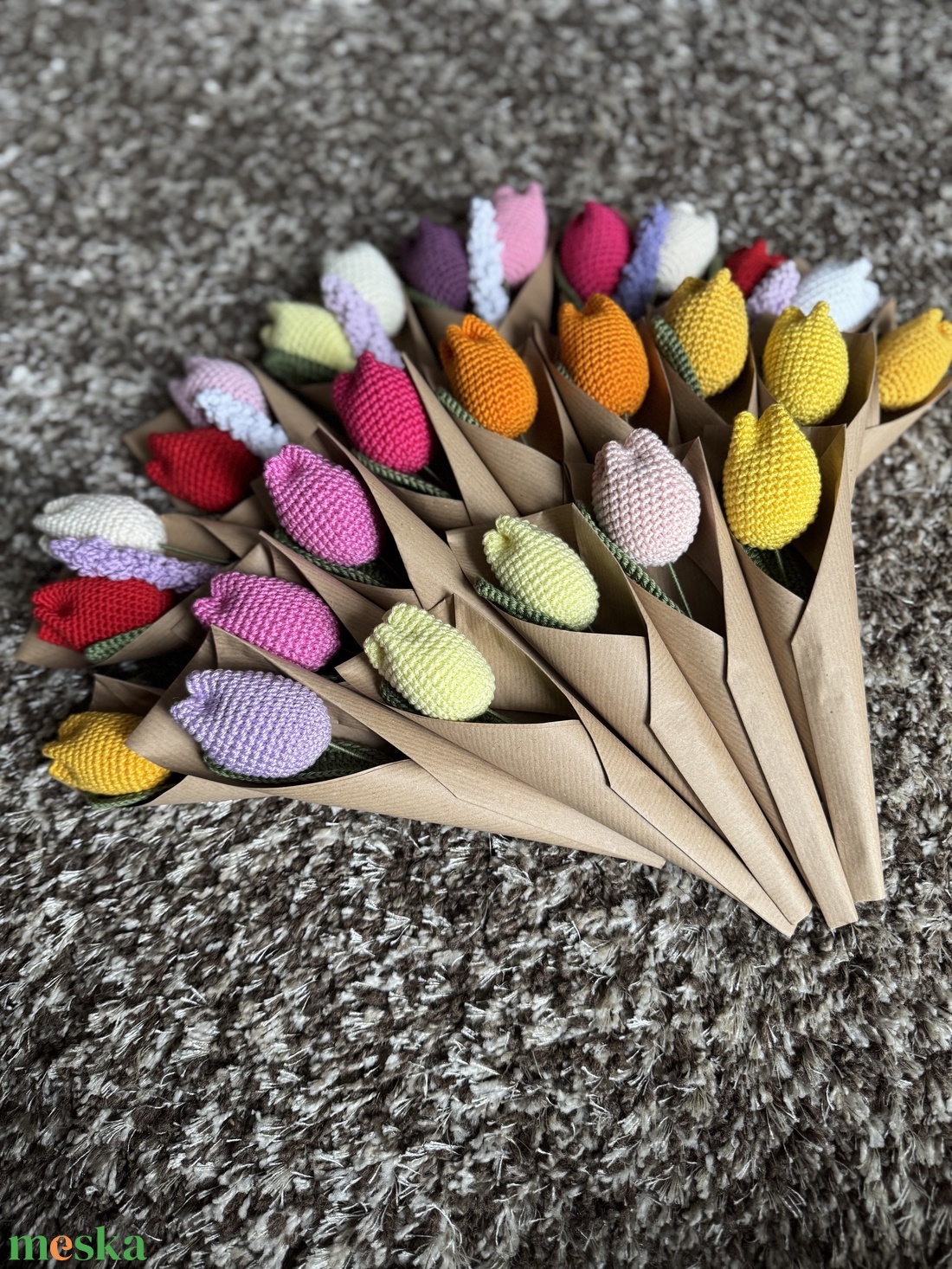 Nőnapi horgolt tulipán - otthon & életmód - virágdekoráció - virágok - virágcsokor - Meska.hu