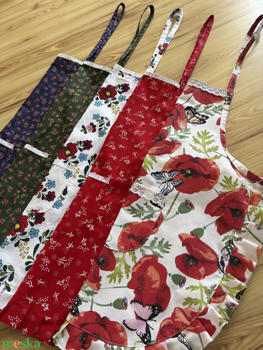 Tavaszi/nyári mintás felnőtt kötény  - otthon & életmód - konyhafelszerelés, tálalás - konyhai textil - kötény - Meska.hu