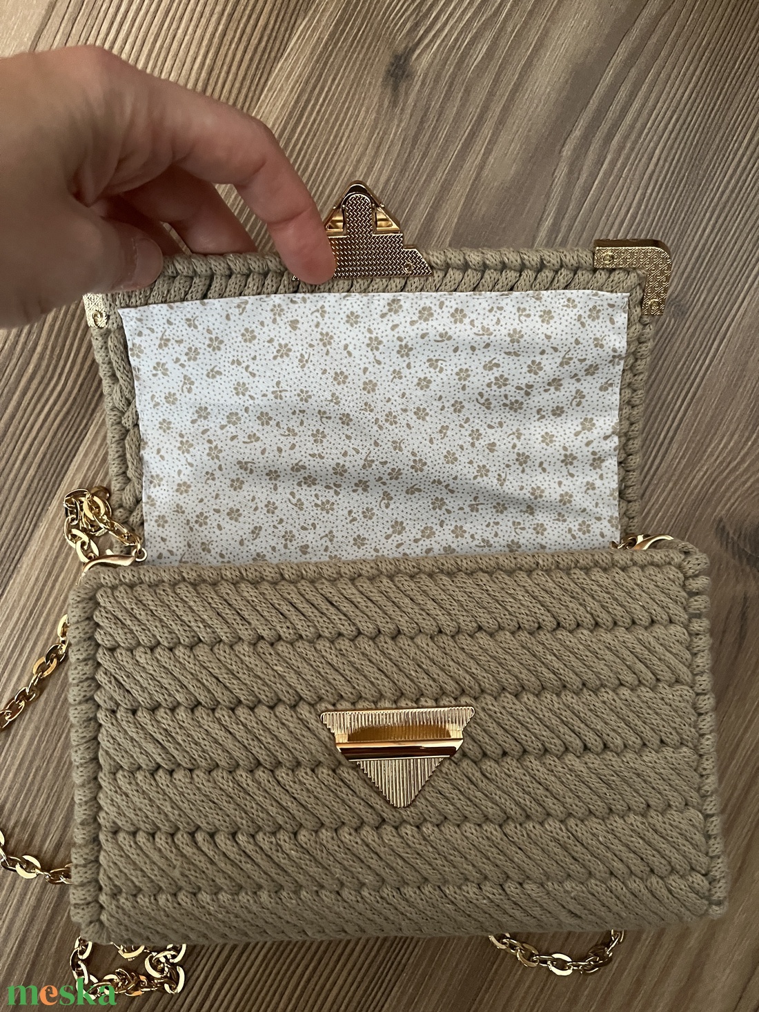 Zainórfonallal fűtött kanava táska - táska & tok - kézitáska & válltáska - alkalmi táska - Meska.hu