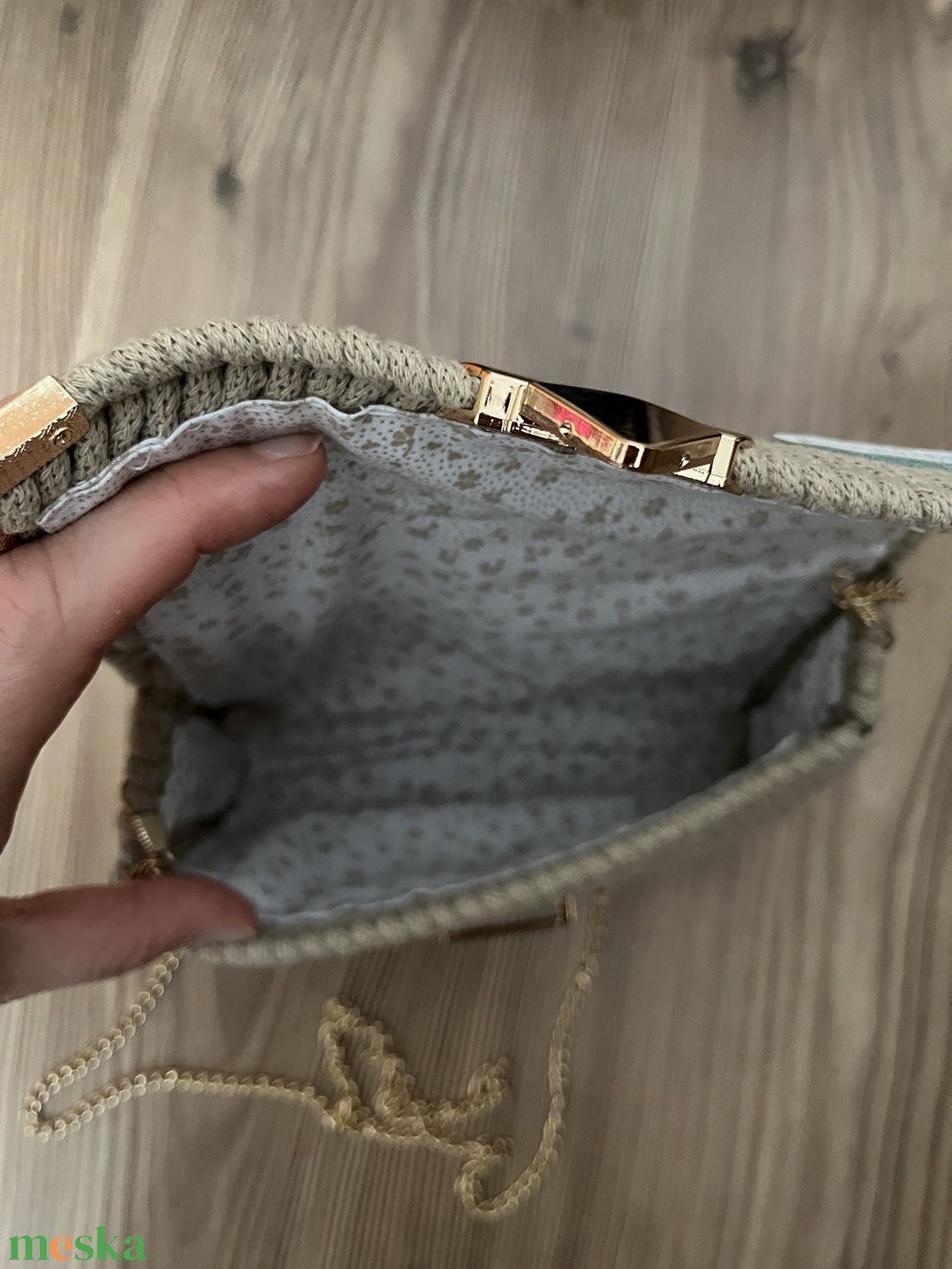 Zainórfonallal fűtött kanava táska - táska & tok - kézitáska & válltáska - alkalmi táska - Meska.hu