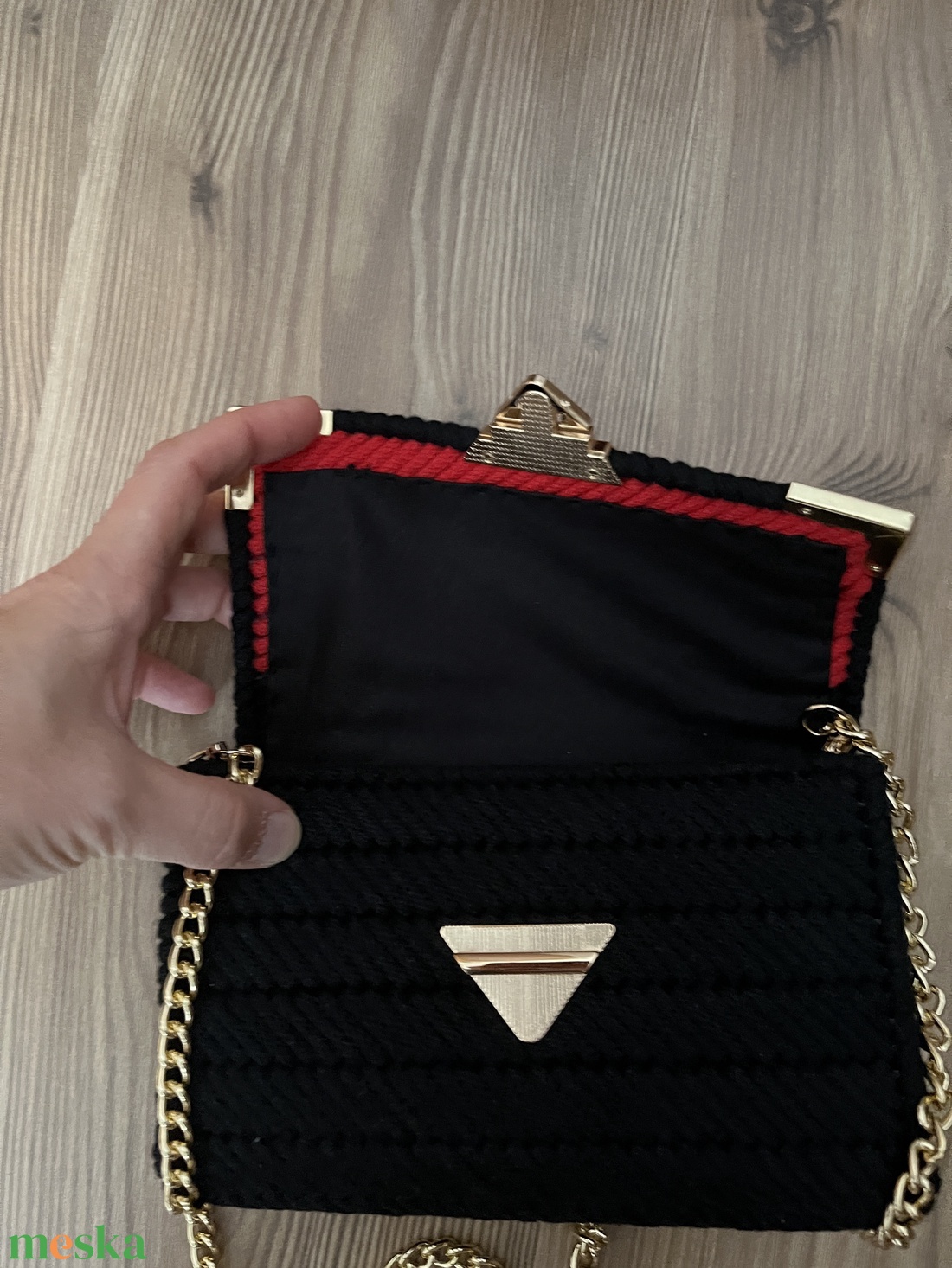 Zainórfonallal fűtött kanava táska - táska & tok - kézitáska & válltáska - alkalmi táska - Meska.hu