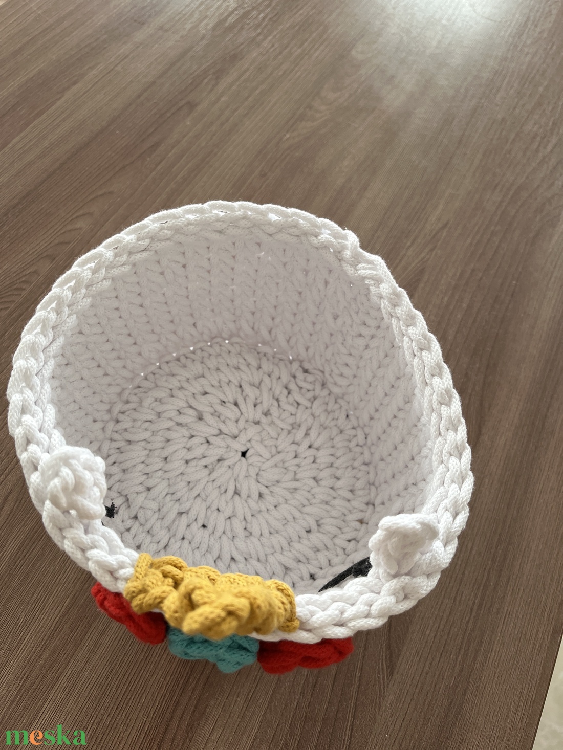 Horgolt unikornis kosár  - otthon & életmód - tárolás & rendszerezés - tárolókosár - Meska.hu