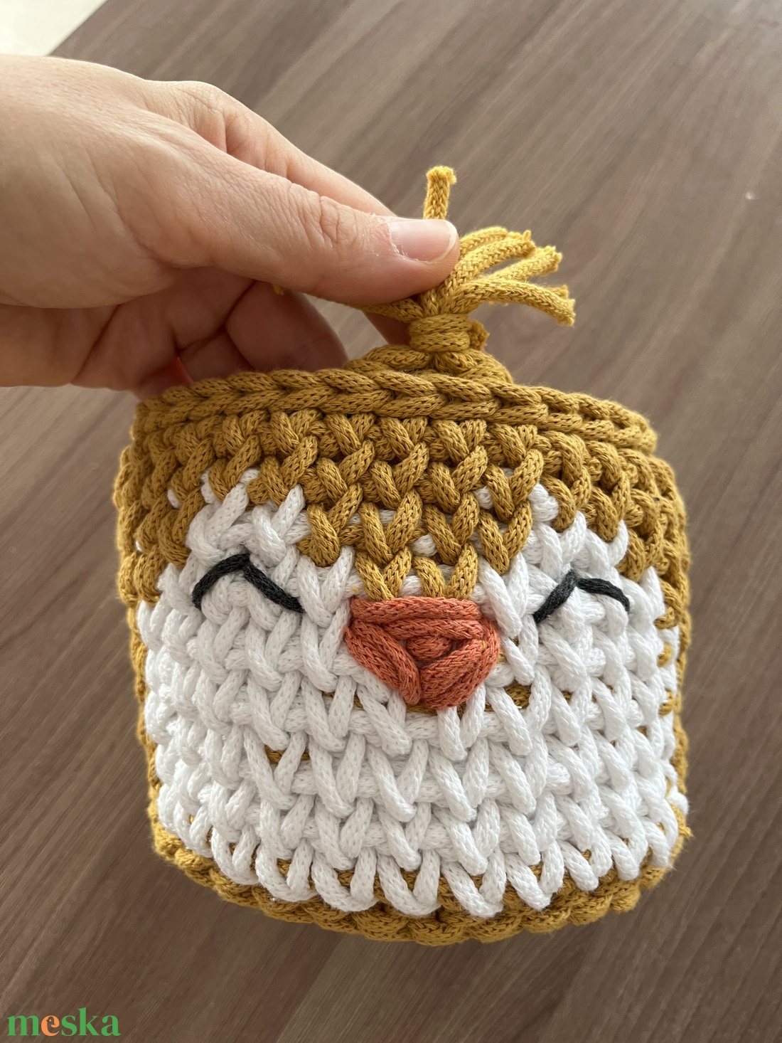 Horgolt pingvin kosár  - otthon & életmód - tárolás & rendszerezés - tárolókosár - Meska.hu